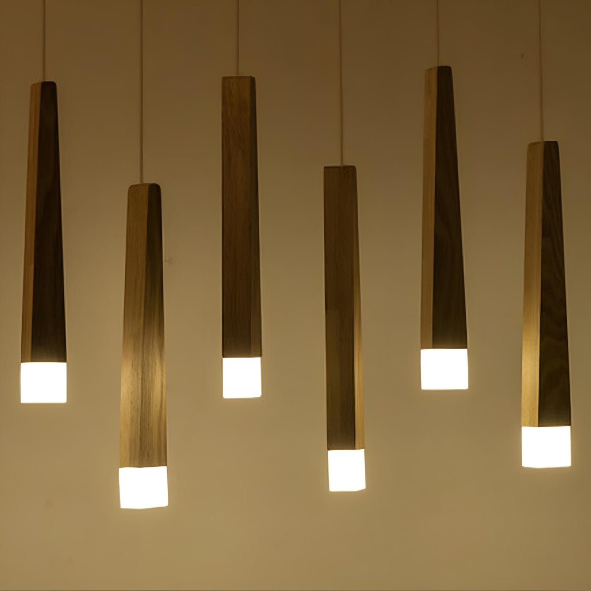 Modern Minimalist Wood Art Firewood Stick Pendant Lights - Flyachilles