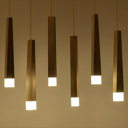 Modern Minimalist Wood Art Firewood Stick Pendant Lights - Flyachilles