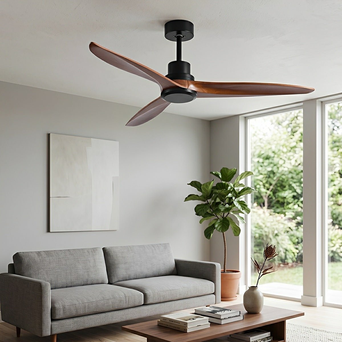 Modern Minimalist Wood DC Motor Reverse Ceiling Fan - Flyachilles