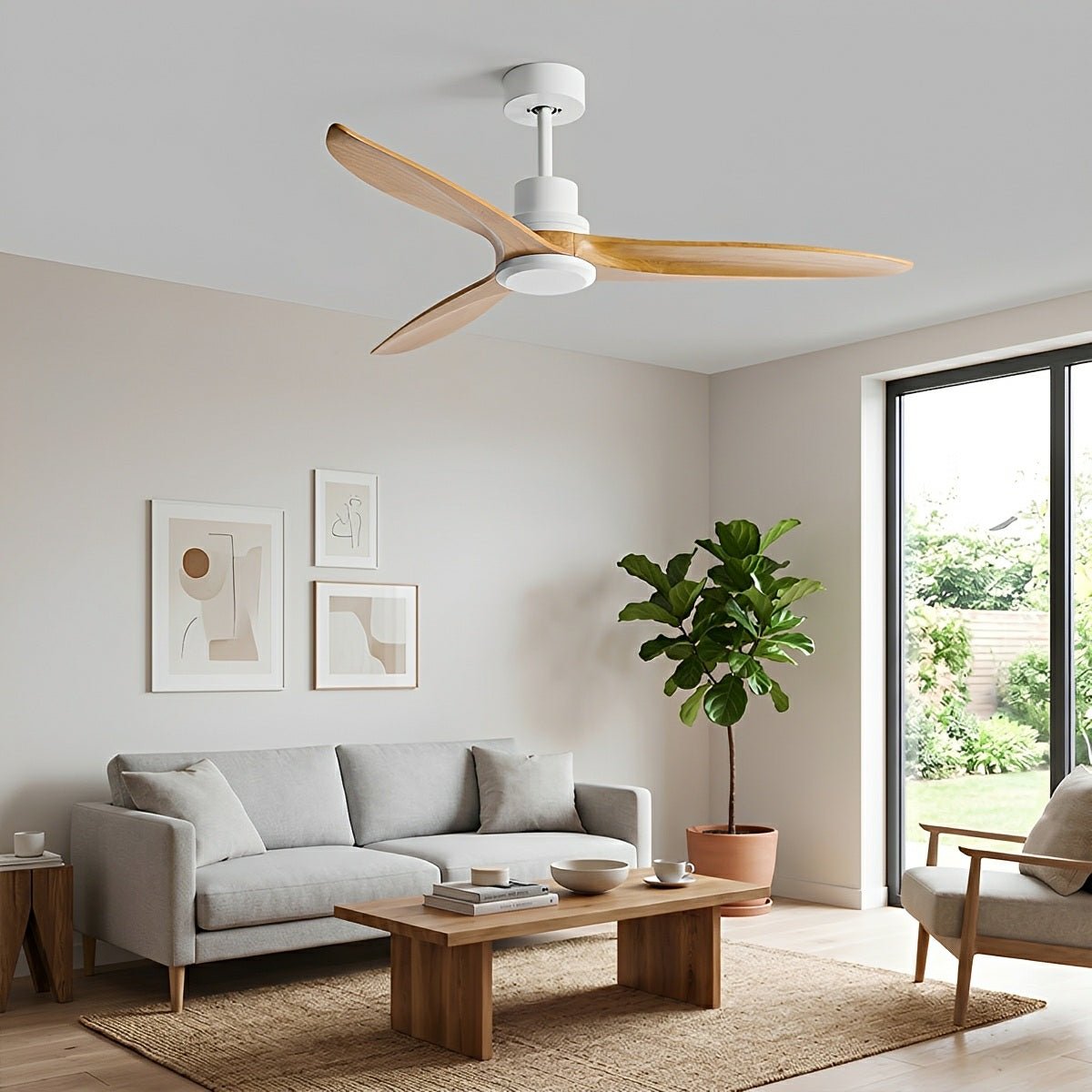 Modern Minimalist Wood DC Motor Reverse Ceiling Fan - Flyachilles