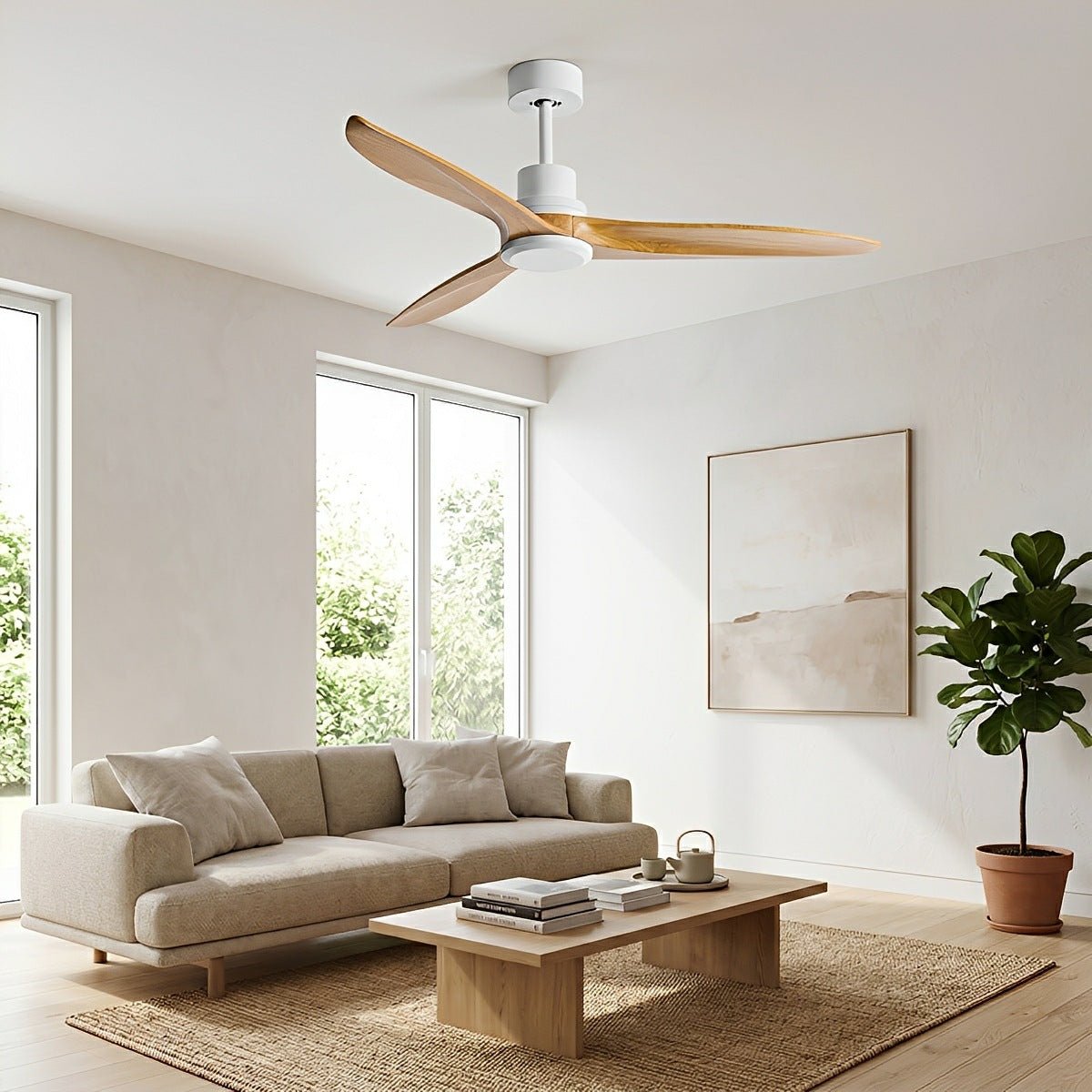 Modern Minimalist Wood DC Motor Reverse Ceiling Fan - Flyachilles