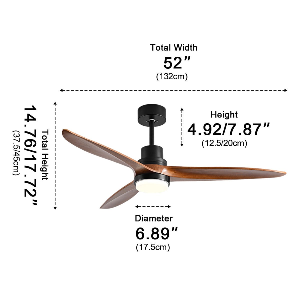 Modern Minimalist Wood DC Motor Reverse Ceiling Fan - Flyachilles