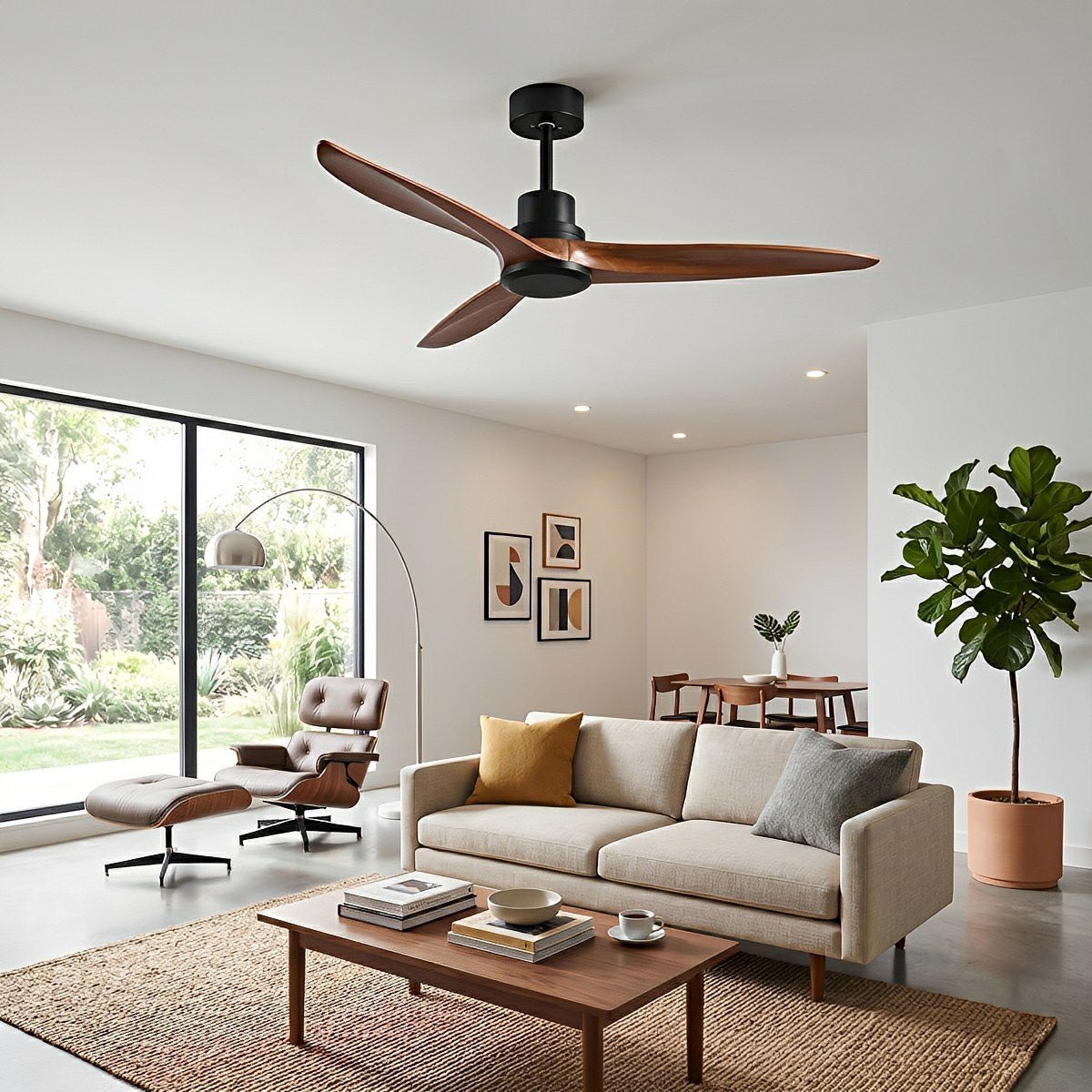 Modern Minimalist Wood DC Motor Reverse Ceiling Fan - Flyachilles