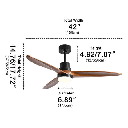 Modern Minimalist Wood DC Motor Reverse Ceiling Fan - Flyachilles