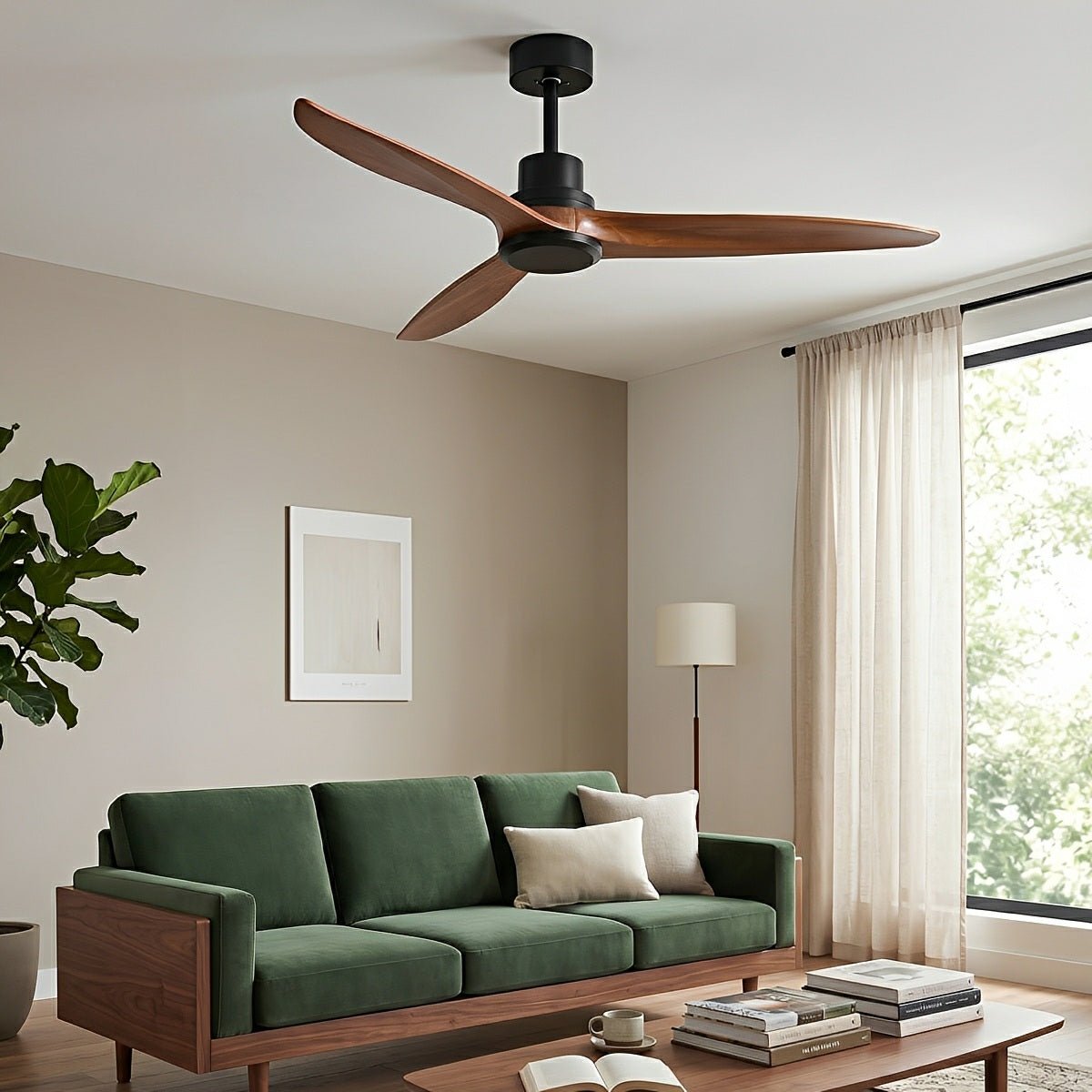 Modern Minimalist Wood DC Motor Reverse Ceiling Fan - Flyachilles