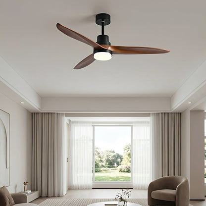 Modern Minimalist Wood DC Motor Reversible Ceiling Fan with Light - Flyachilles