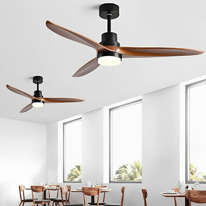 Modern Minimalist Wood DC Motor Reversible Ceiling Fan with Light - Flyachilles