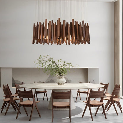 Modern Minimalist Wood Firewood Stick Chandelier Light - Flyachilles