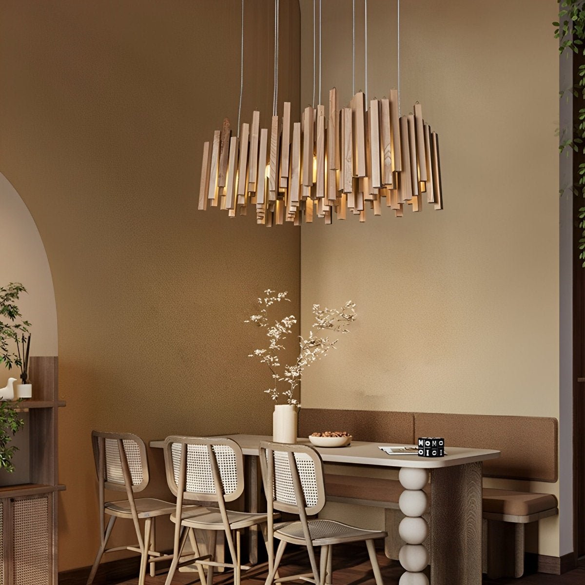 tobacco stick chandelier Wood Creative Chandelier