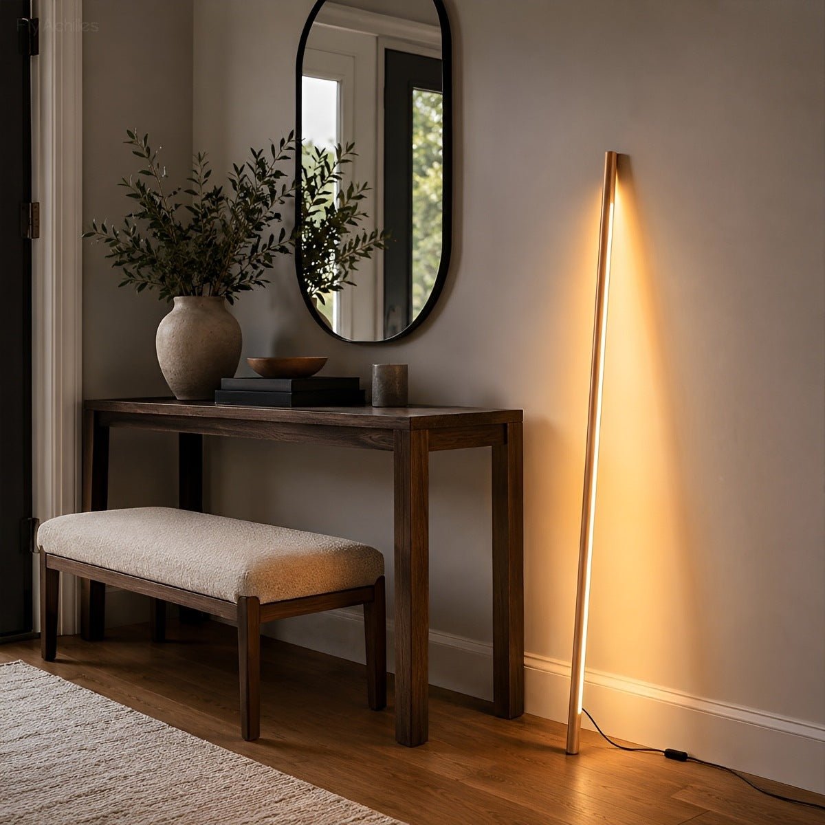 Modern Minimalist Wood LED Linear LED Floor Lamp - Flyachilles