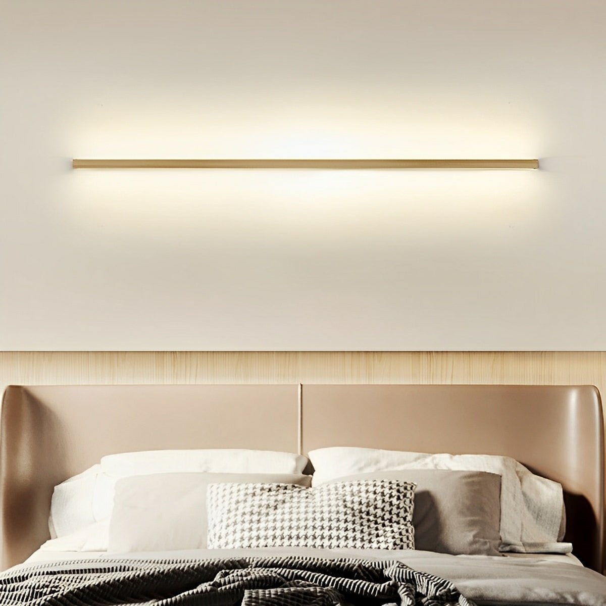 Modern Minimalist Wood Up&amp;Down LED Long Strip Indoor Wall Sconce - Flyachilles