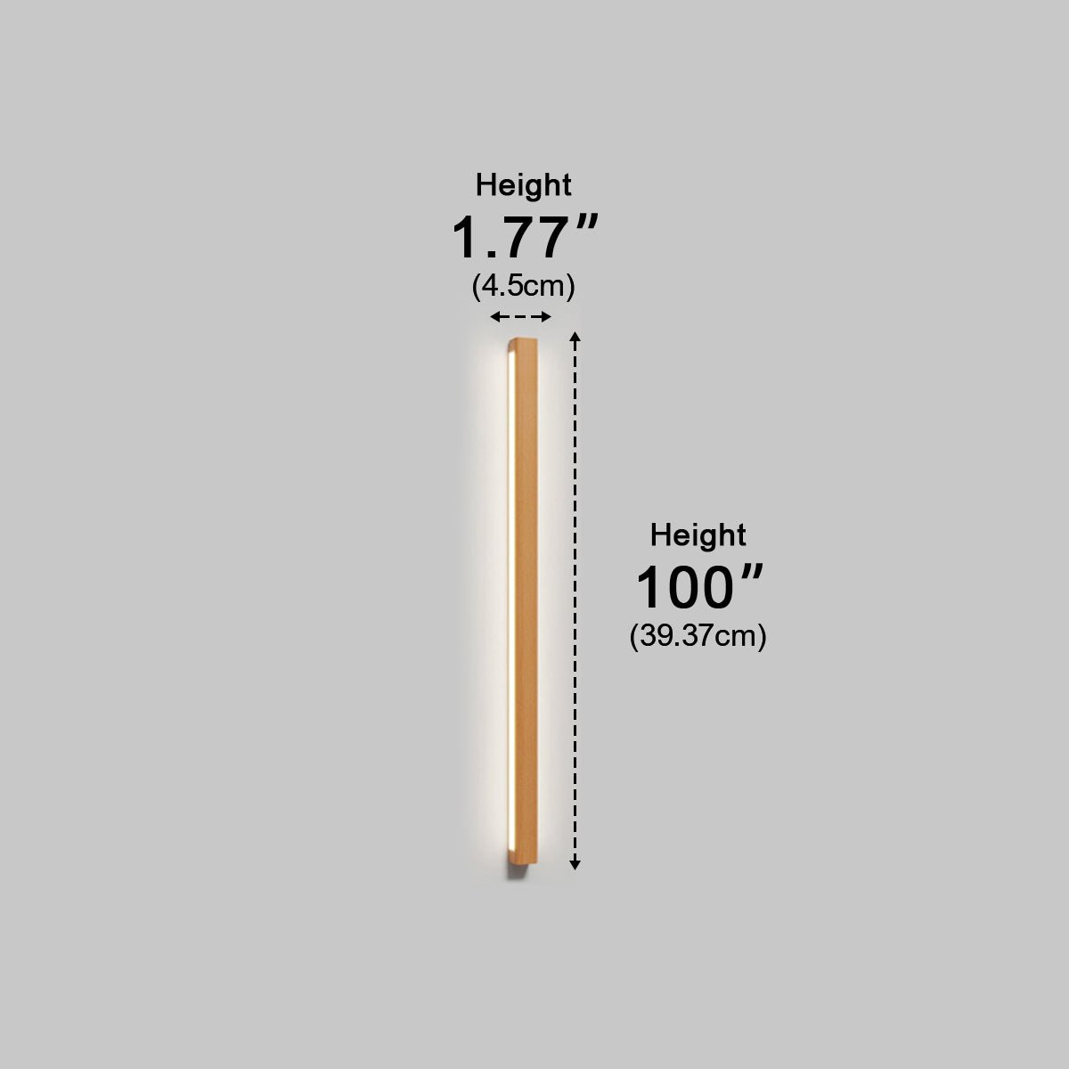 Modern Minimalist Wood Up&amp;Down LED Long Strip Indoor Wall Sconce - Flyachilles