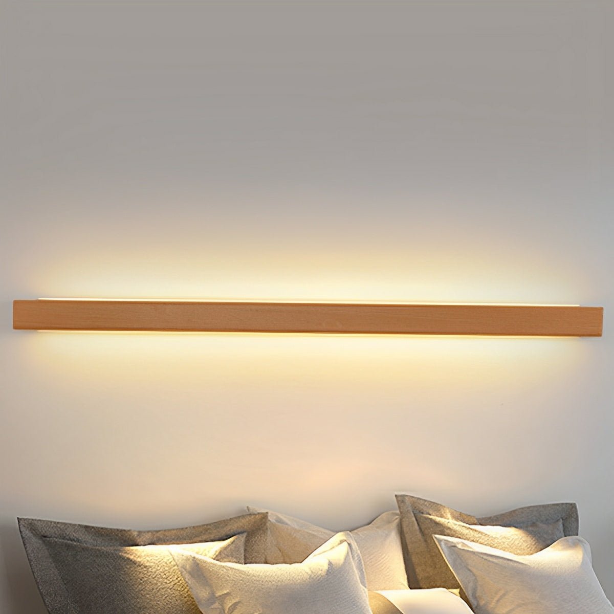 Modern Minimalist Wood Up&amp;Down LED Long Strip Indoor Wall Sconce - Flyachilles