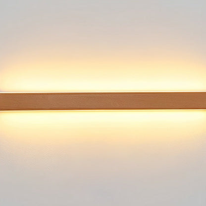 Modern Minimalist Wood Up&amp;Down LED Long Strip Indoor Wall Sconce - Flyachilles