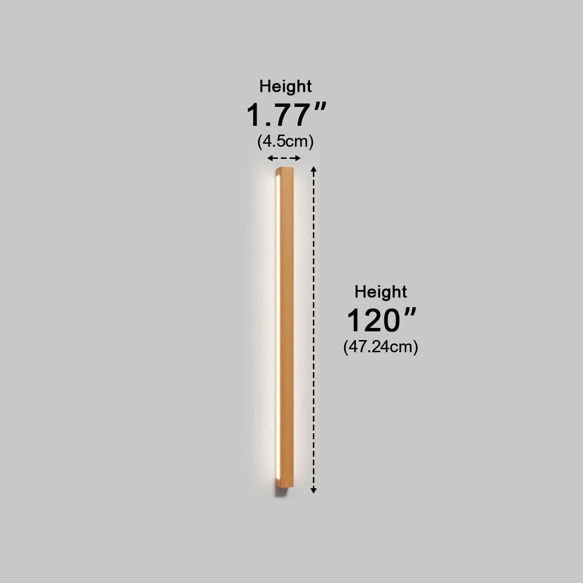 Modern Minimalist Wood Up&amp;Down LED Long Strip Indoor Wall Sconce - Flyachilles
