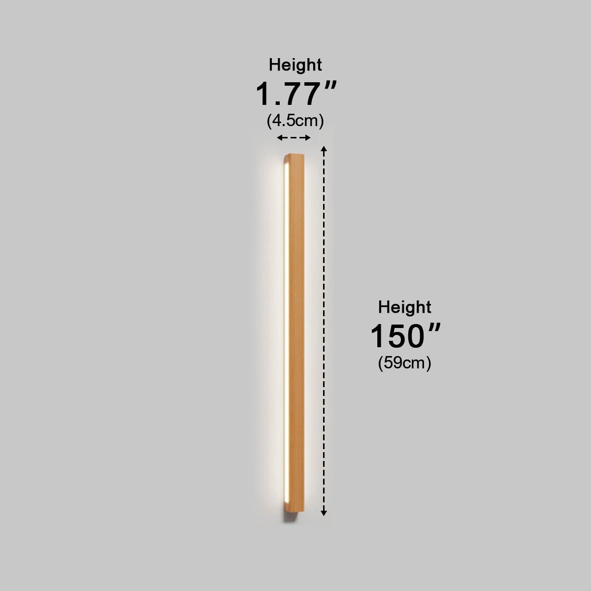 Modern Minimalist Wood Up&amp;Down LED Long Strip Indoor Wall Sconce - Flyachilles