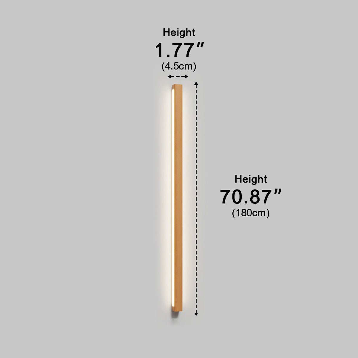 Modern Minimalist Wood Up&amp;Down LED Long Strip Indoor Wall Sconce - Flyachilles