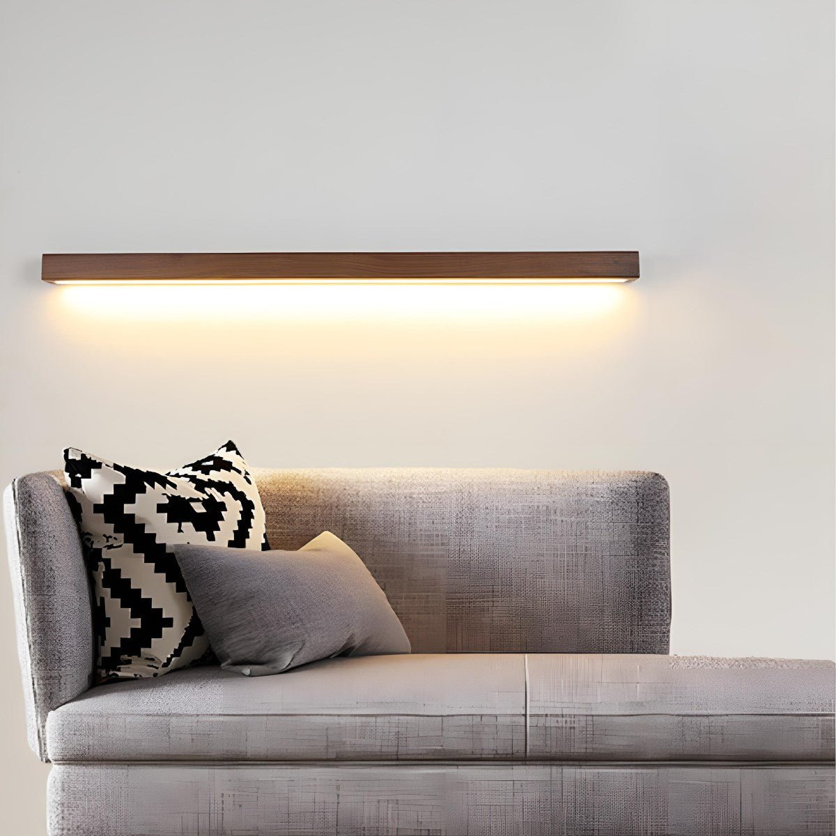 Modern Minimalist Wood Up&amp;Down LED Long Strip Indoor Wall Sconce - Flyachilles