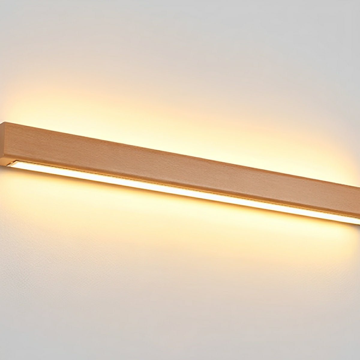 Modern Minimalist Wood Up&amp;Down LED Long Strip Indoor Wall Sconce - Flyachilles