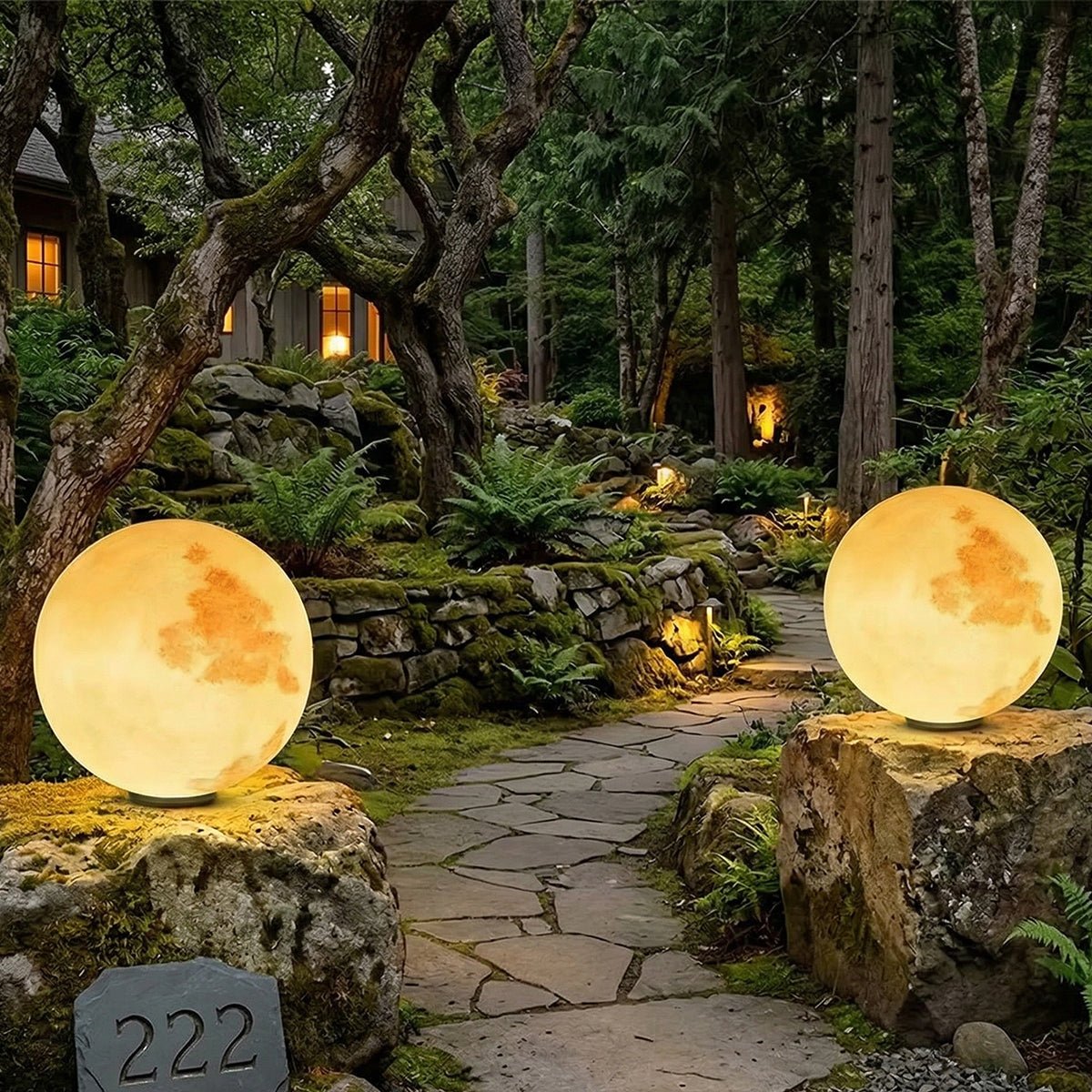 Modern Moon Globe Waterproof LED Fence Post Caps Lights - Flyachilles