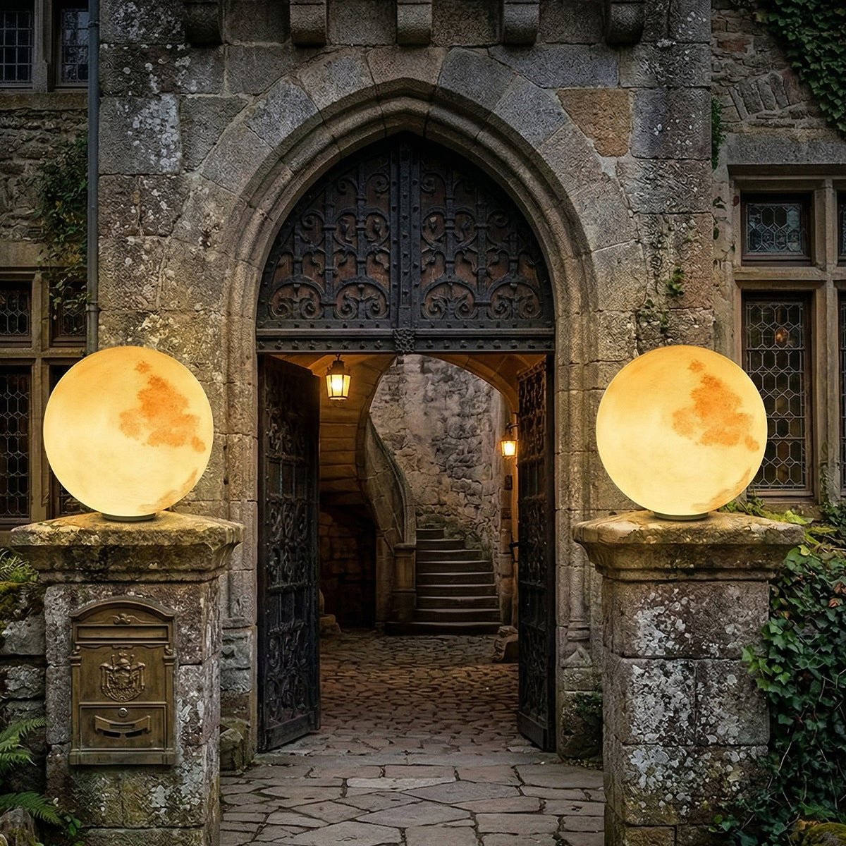 Modern Moon Globe Waterproof LED Fence Post Caps Lights - Flyachilles