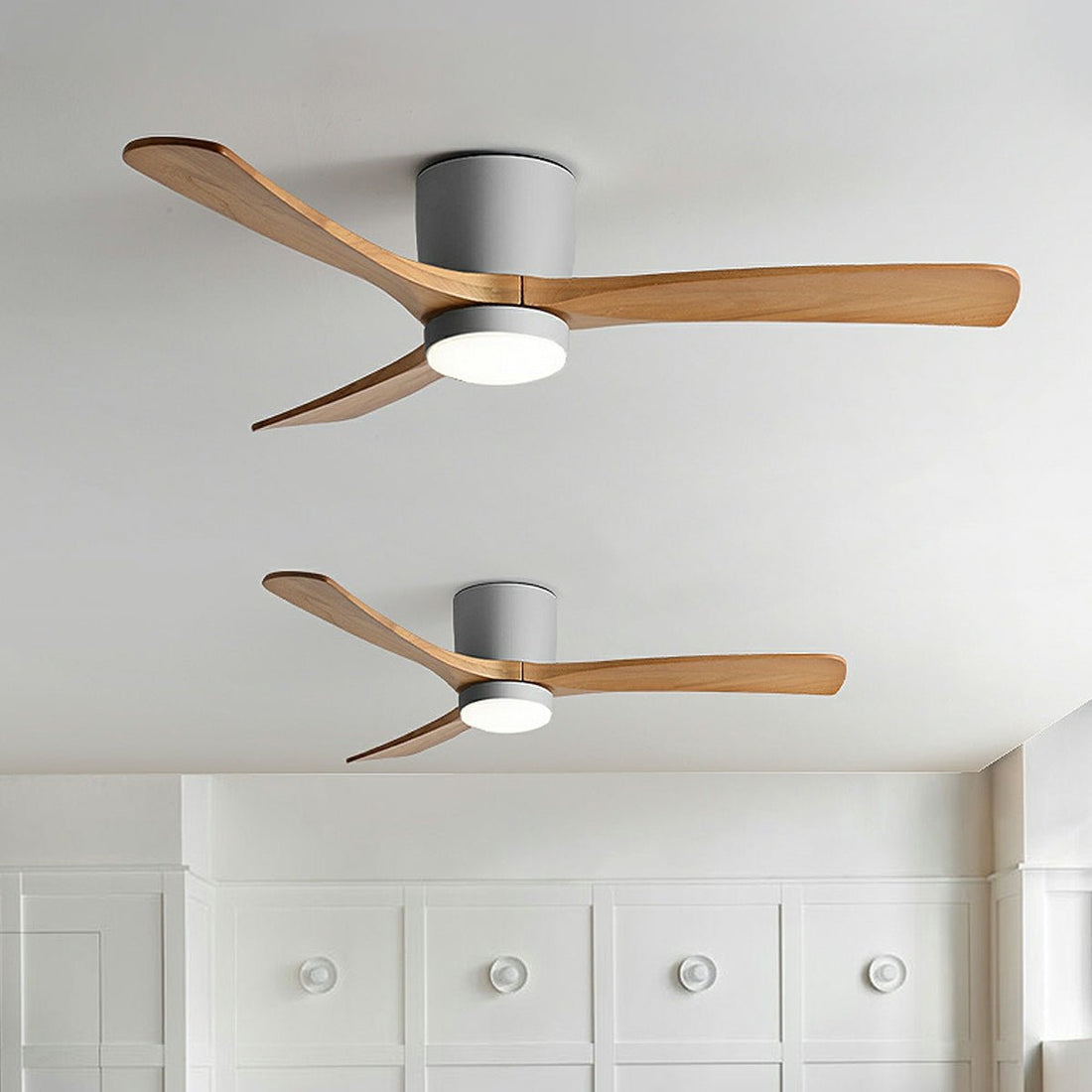 Modern Nordic Minimalist Wood 6 - Speed Inverter Ceiling Fan Light - Flyachilles