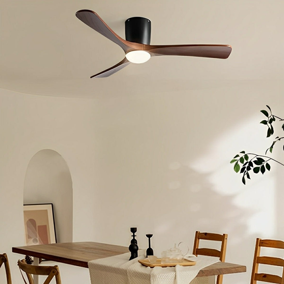 Modern Nordic Minimalist Wood 6 - Speed Inverter Ceiling Fan Light - Flyachilles