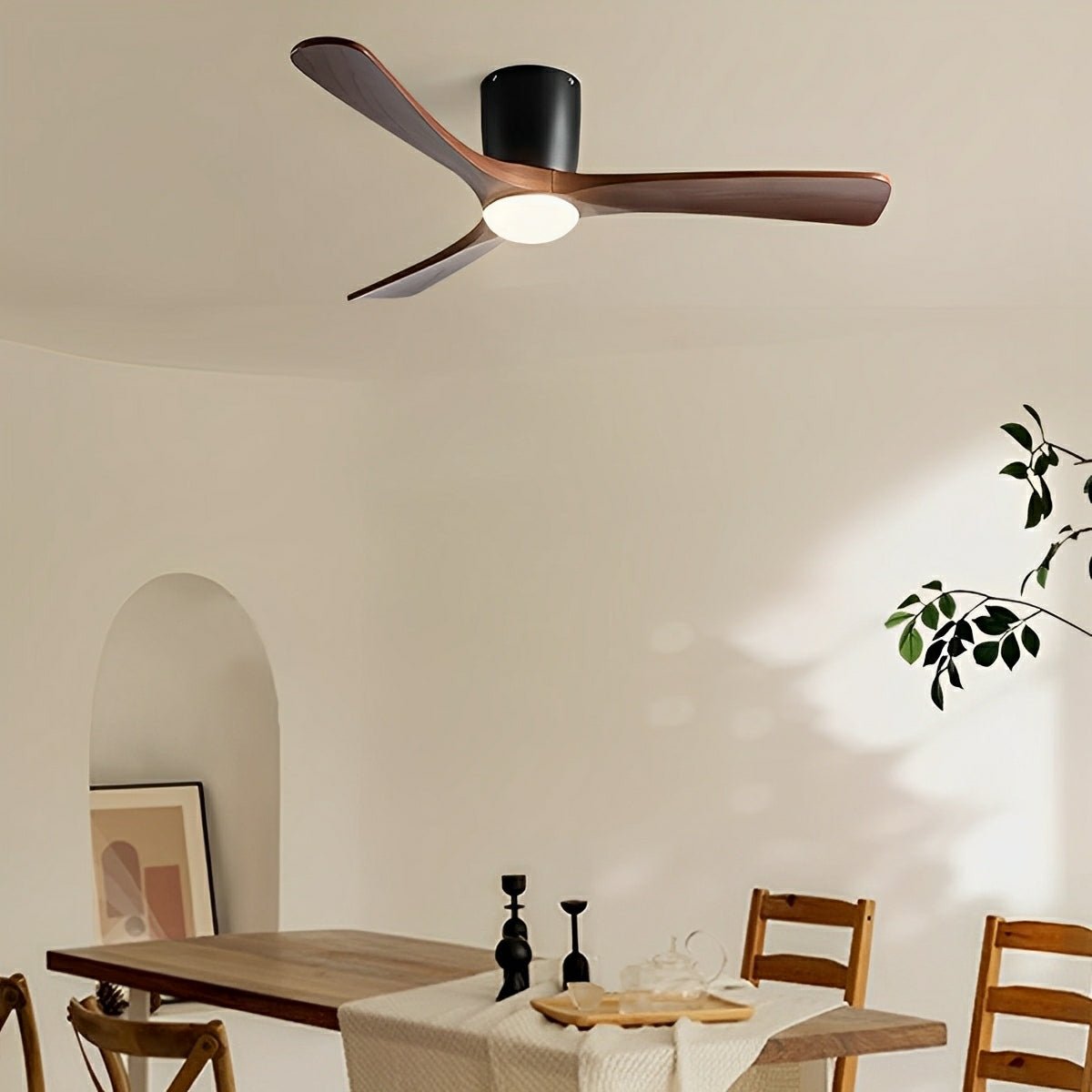 Modern Nordic Minimalist Wood 6 - Speed Inverter Ceiling Fan Light - Flyachilles