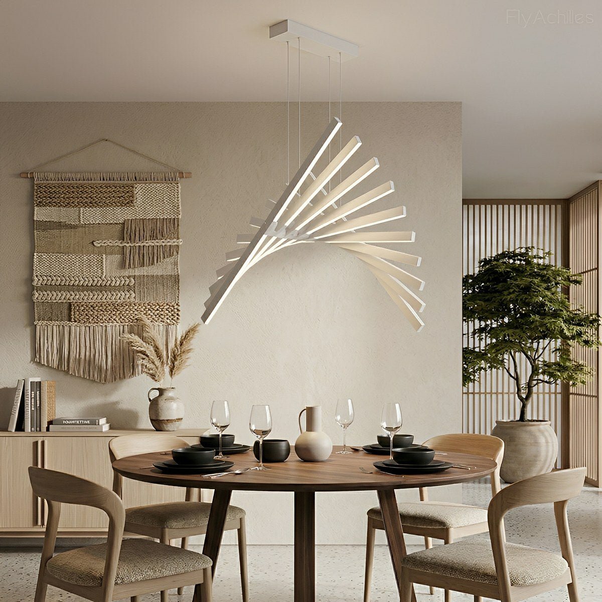 Modern Nordic Waves Fishbone Fish Skeleton Dimming LED Pendant Light - Flyachilles