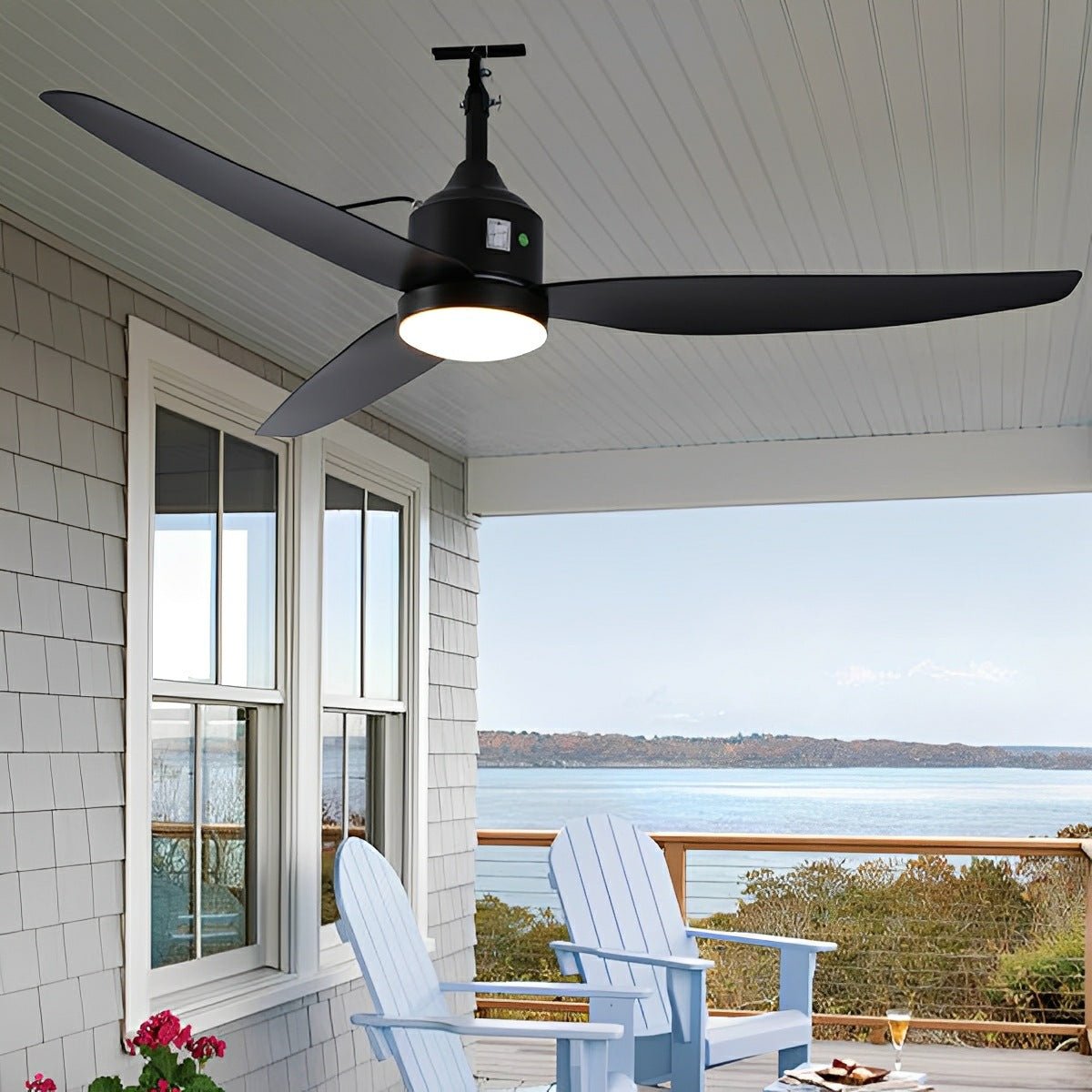 Modern Outdoor Dimmable DC Motor Reverse Frequency Ceiling Fan Light - Flyachilles