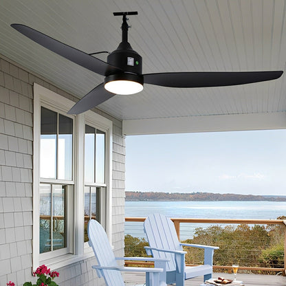 Modern Outdoor Dimmable DC Motor Reverse Frequency Ceiling Fan Light - Flyachilles