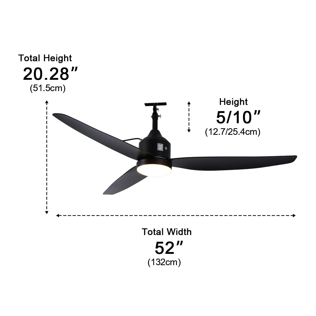 Modern Outdoor Dimmable DC Motor Reverse Frequency Ceiling Fan Light - Flyachilles