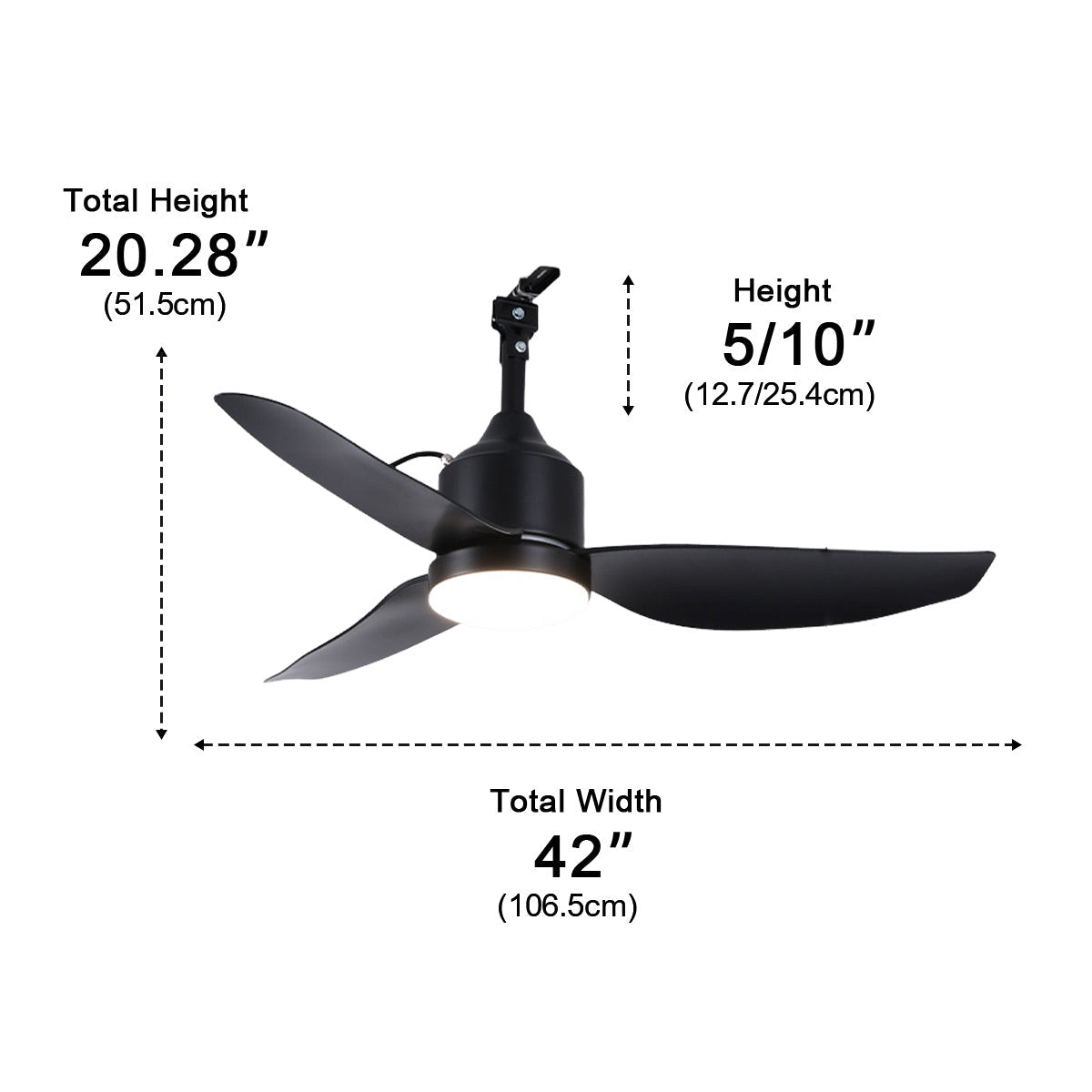 Modern Outdoor Dimmable DC Motor Reverse Frequency Ceiling Fan Light - Flyachilles