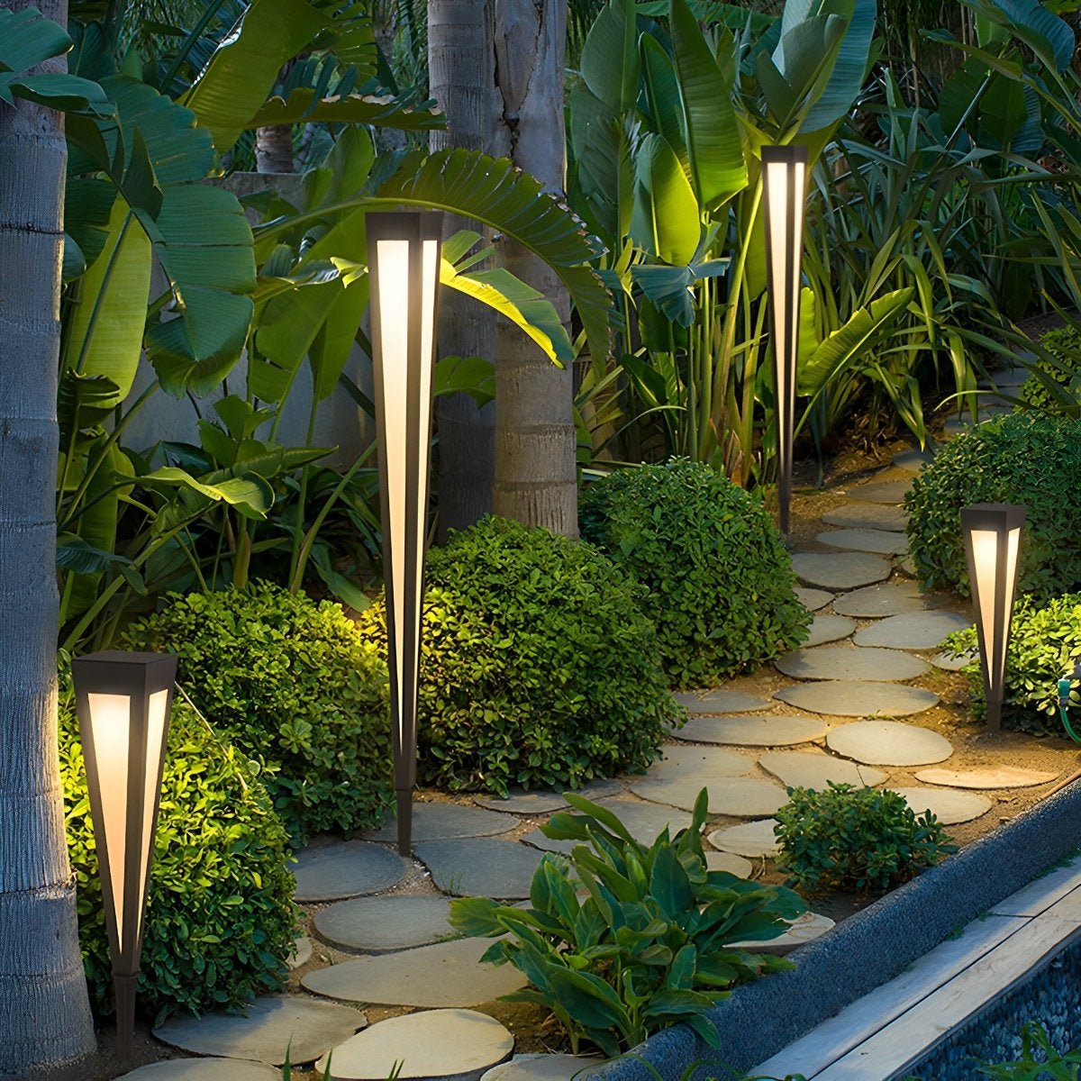 Modern Outdoor Pathway Light LED Waterproof RGB Solar Lights for Path Lawn - Flyachilles