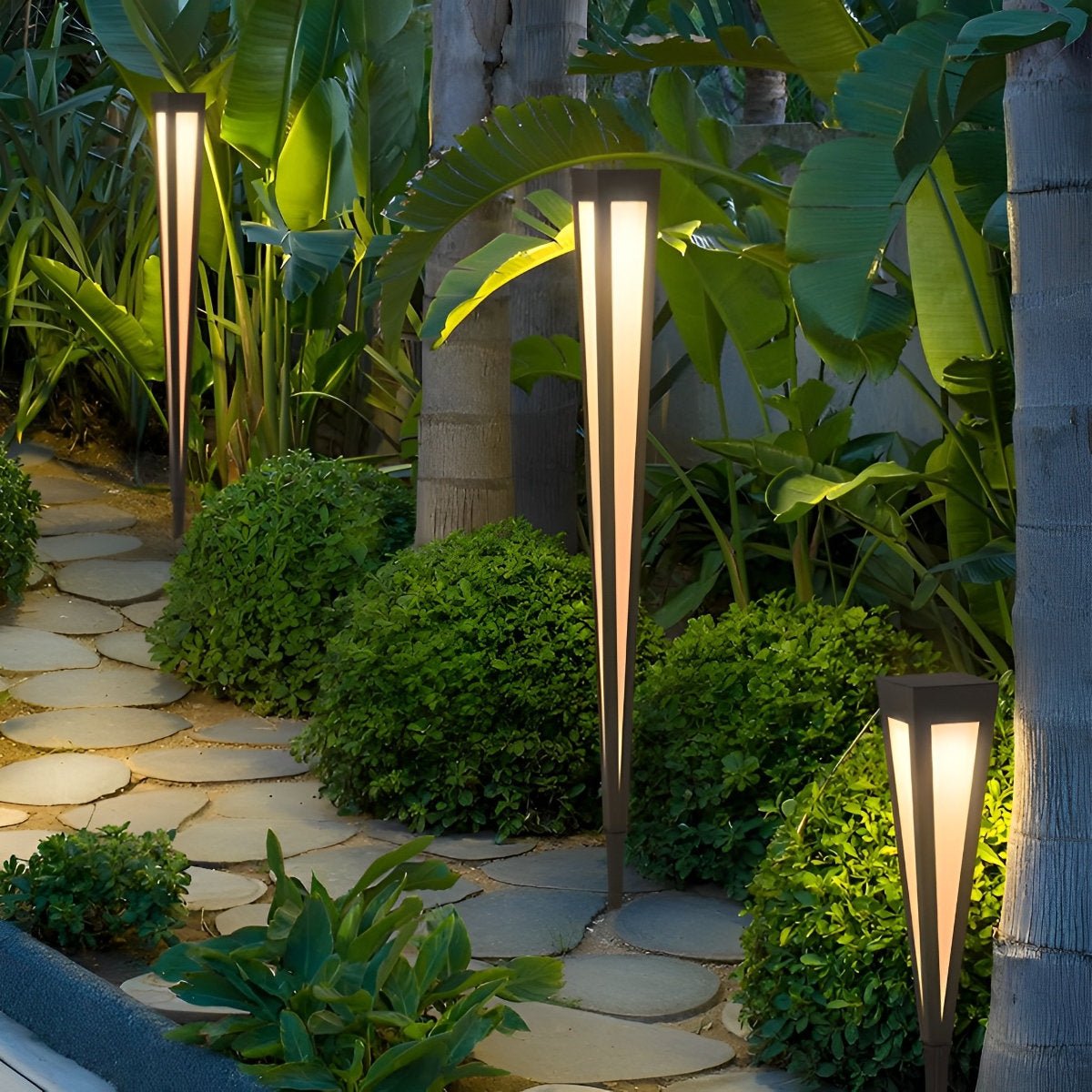 Modern Outdoor Pathway Light LED Waterproof RGB Solar Lights for Path Lawn - Flyachilles