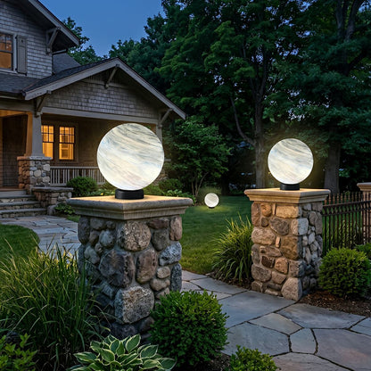 Modern Planet Globe Glass Waterproof Fence Outdoor Post Light - Flyachilles