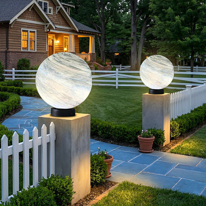 Modern Planet Globe Glass Waterproof Fence Outdoor Post Light - Flyachilles