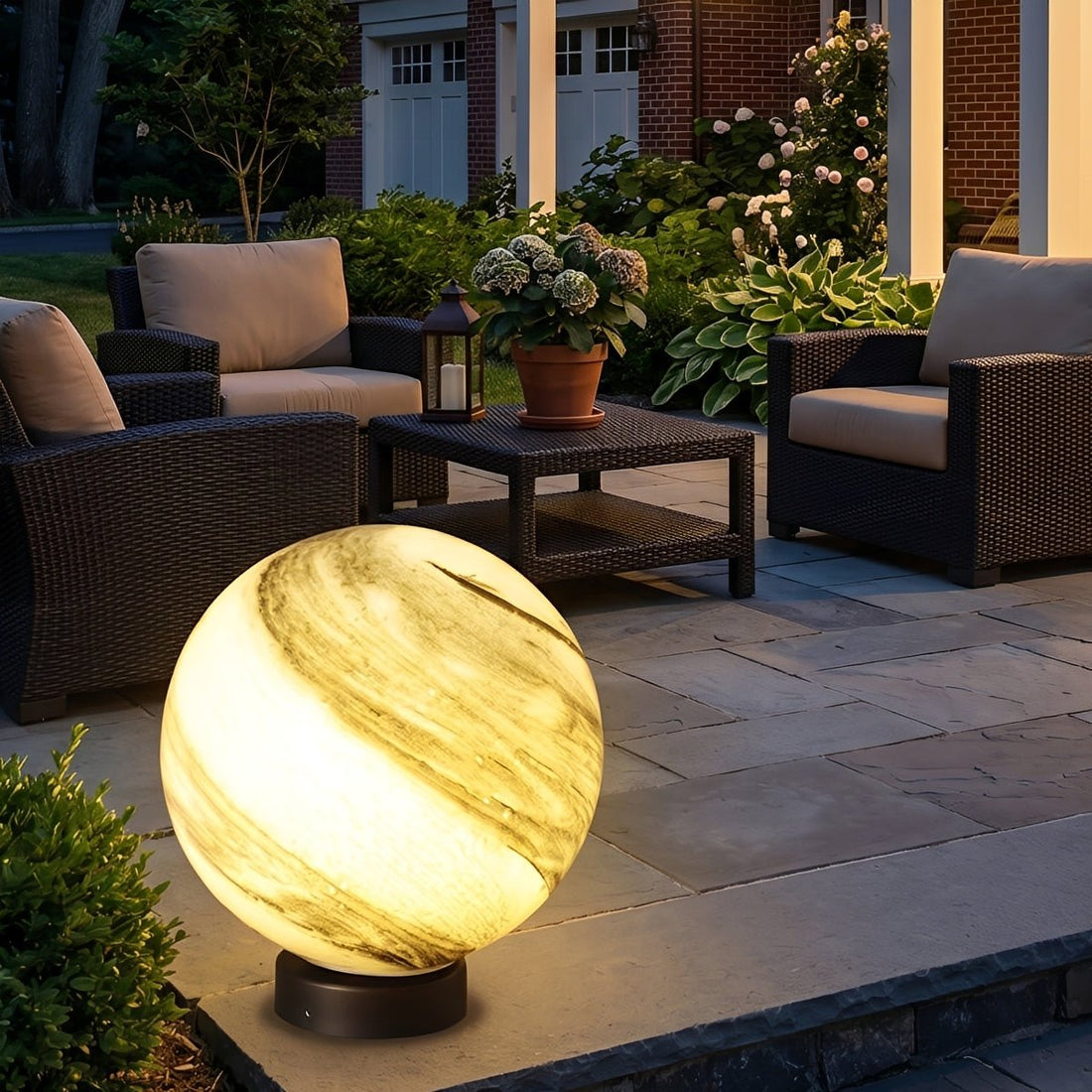 Modern Planet Globe Glass Waterproof Fence Outdoor Post Light - Flyachilles