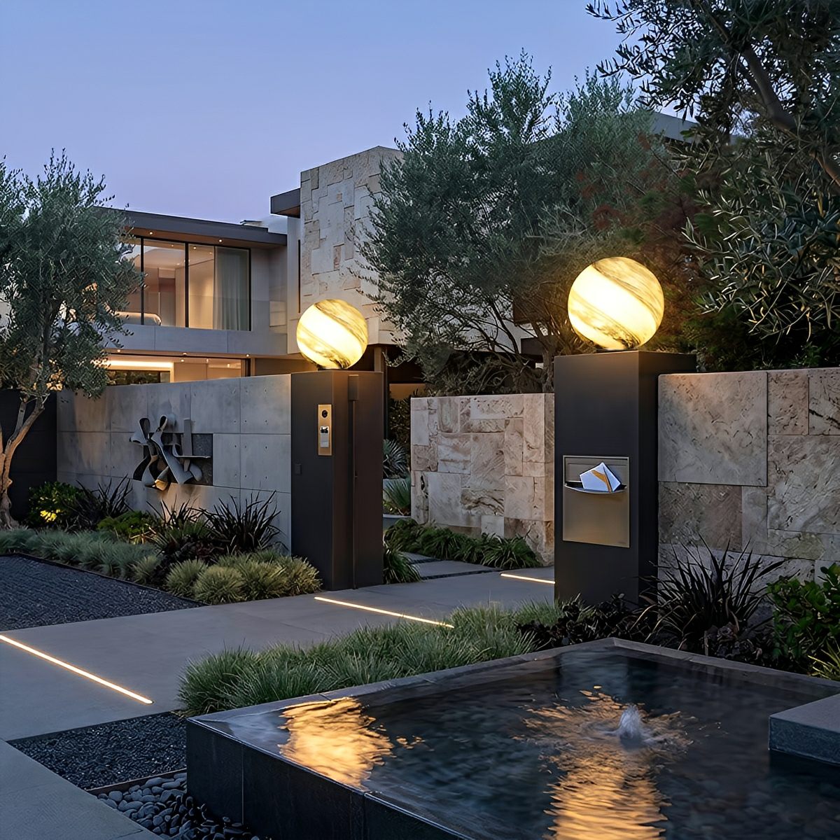 Modern Planet Globe Glass Waterproof Fence Outdoor Post Light - Flyachilles