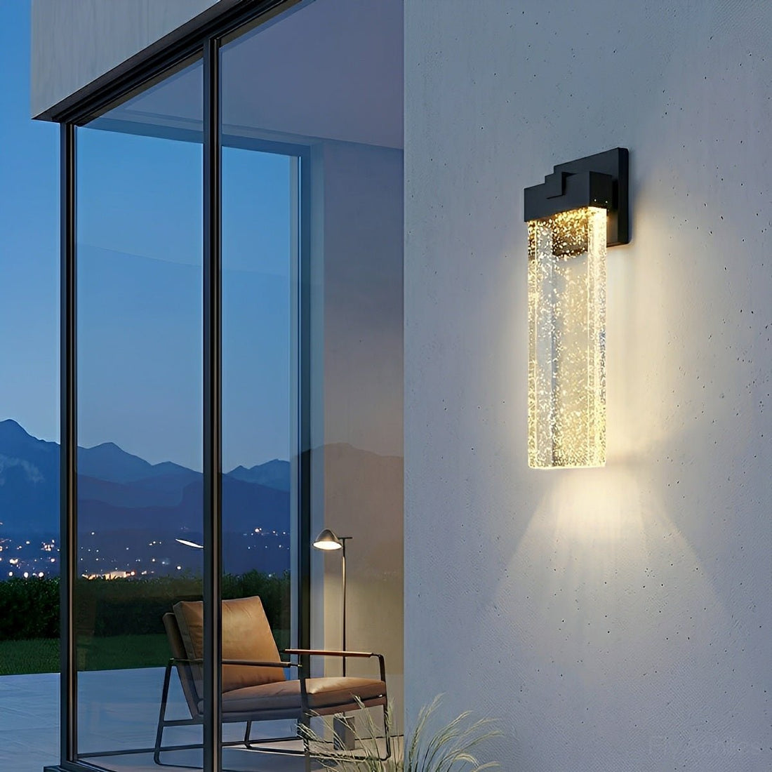 Modern Rectangular Crystal Bubble Waterproof LED Outdoor Wall Light - Flyachilles