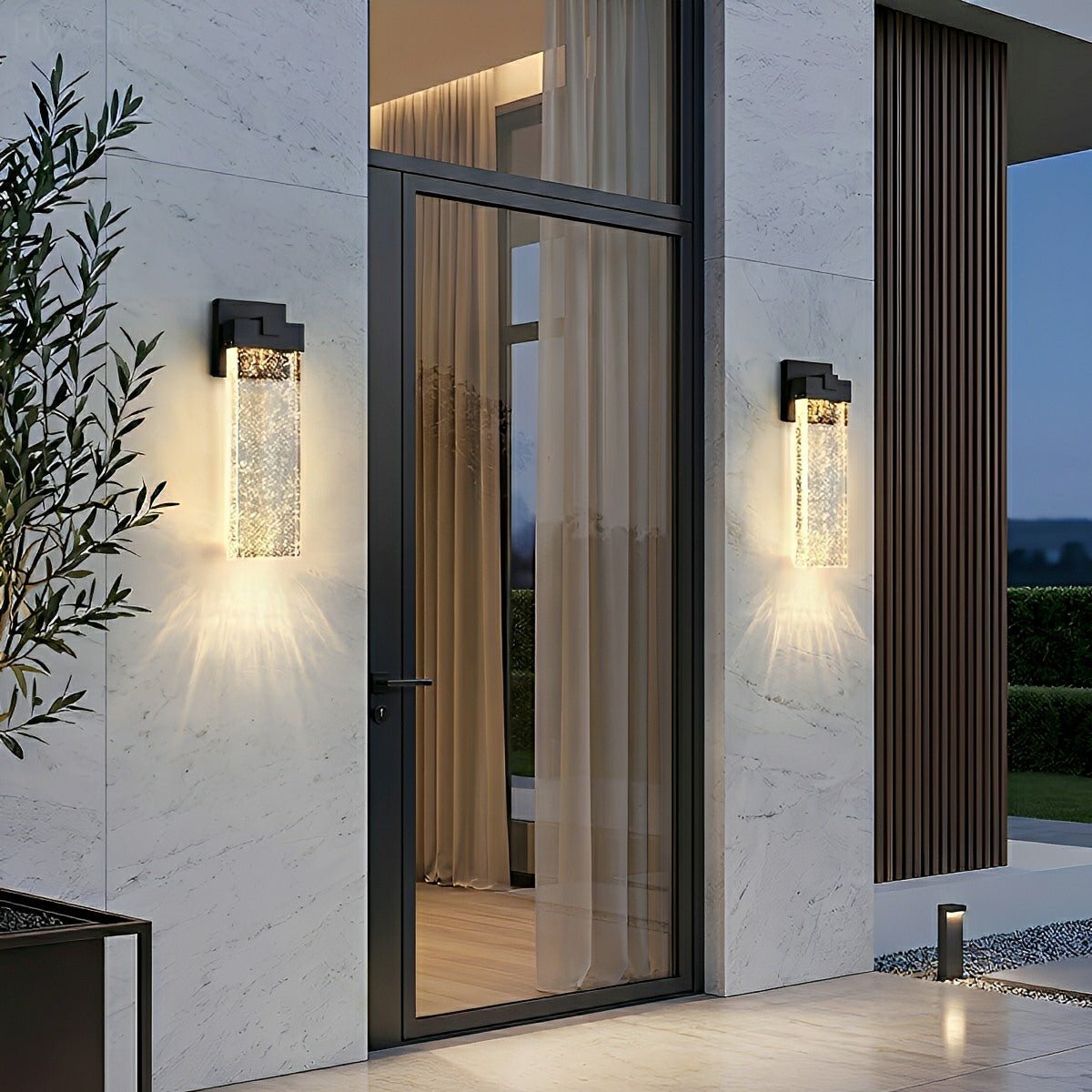 Modern Rectangular Crystal Bubble Waterproof LED Outdoor Wall Light - Flyachilles