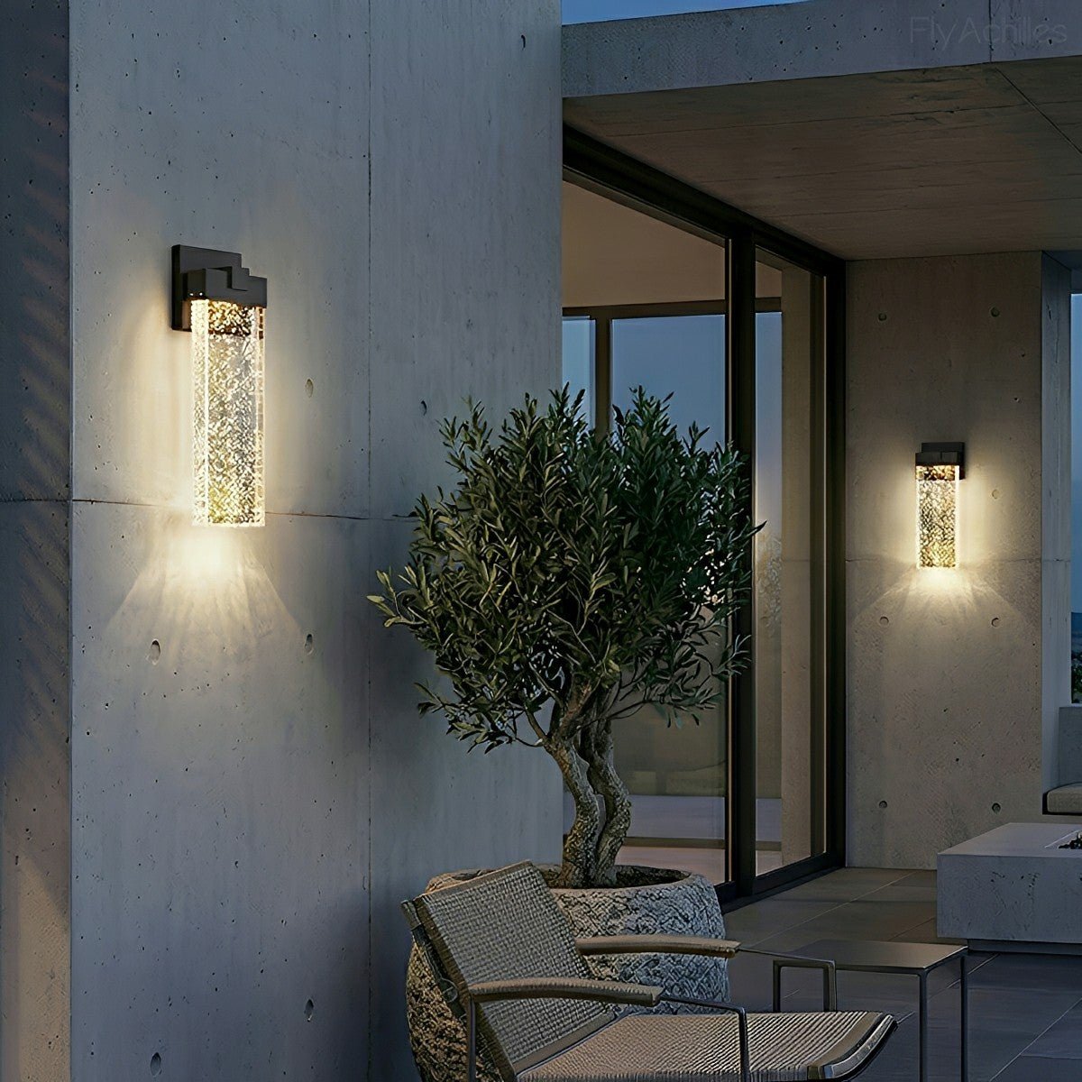 Modern Rectangular Crystal Bubble Waterproof LED Outdoor Wall Light - Flyachilles