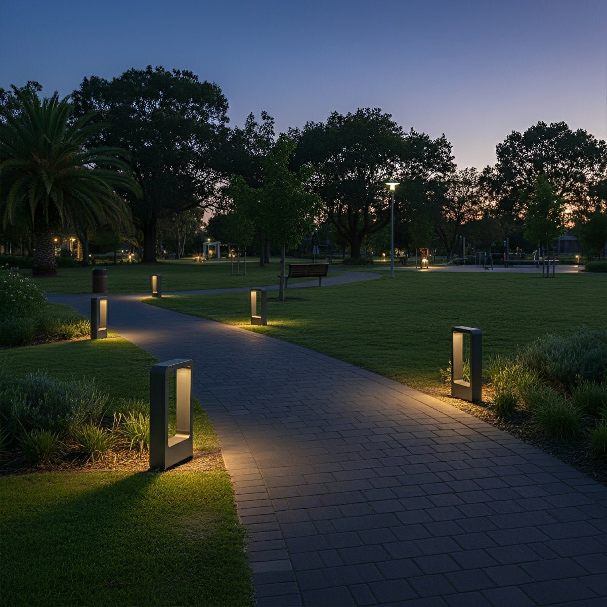 Rectangular Frame Waterproof Led Black Bollard Parth Light