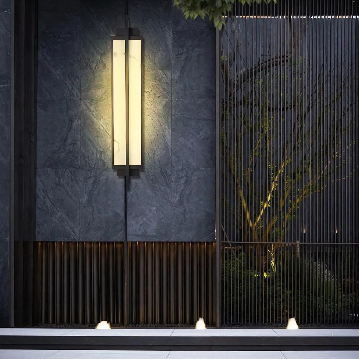 Modern Rectangular LED Wall Light Matt Black Wall Sconce Lighting ...