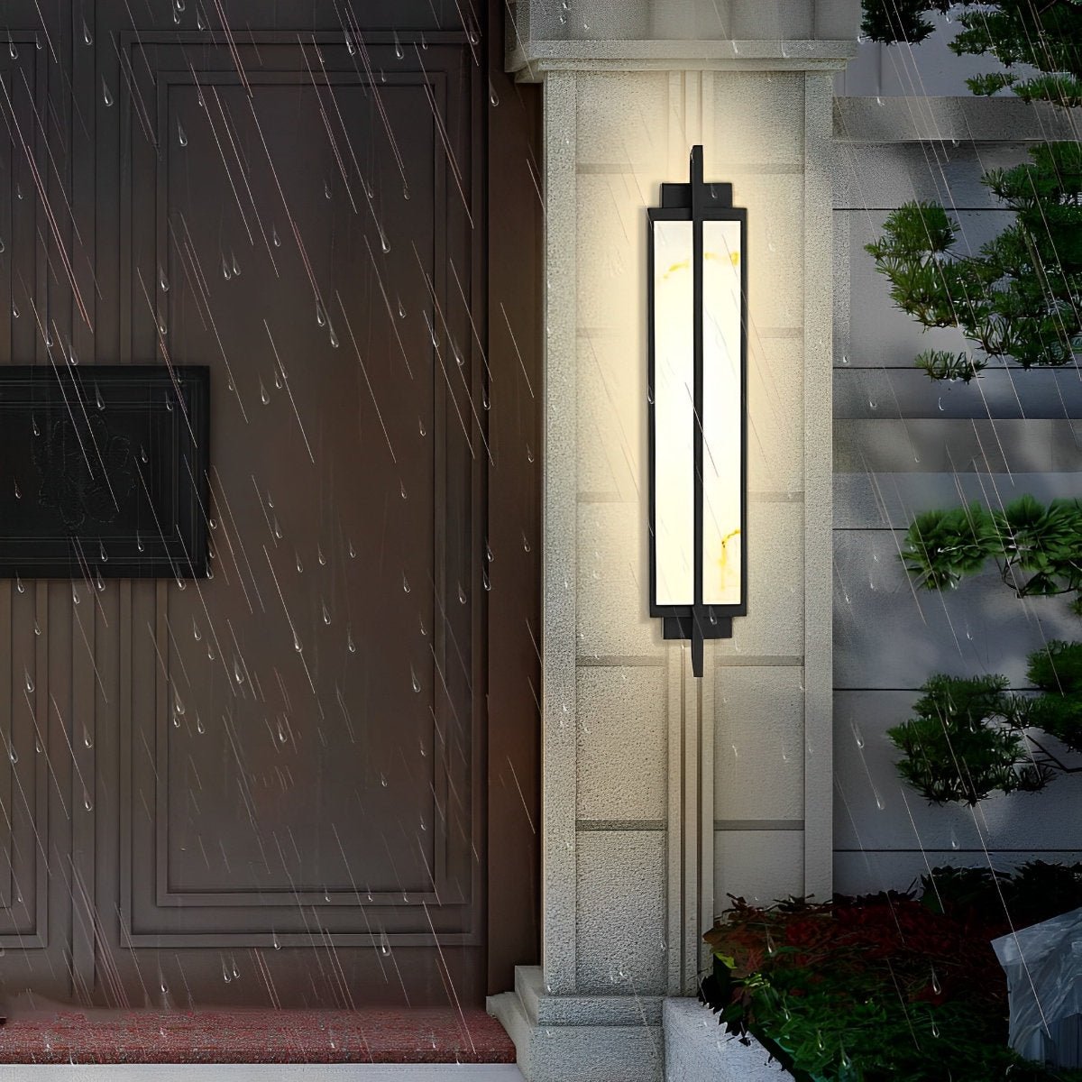 Modern Rectangular LED Wall Light Matt Black Wall Sconce Lighting ...