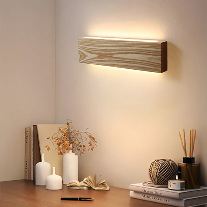 Modern Rectangular Wood Touch Dimming LED Wall Sconce - Flyachilles
