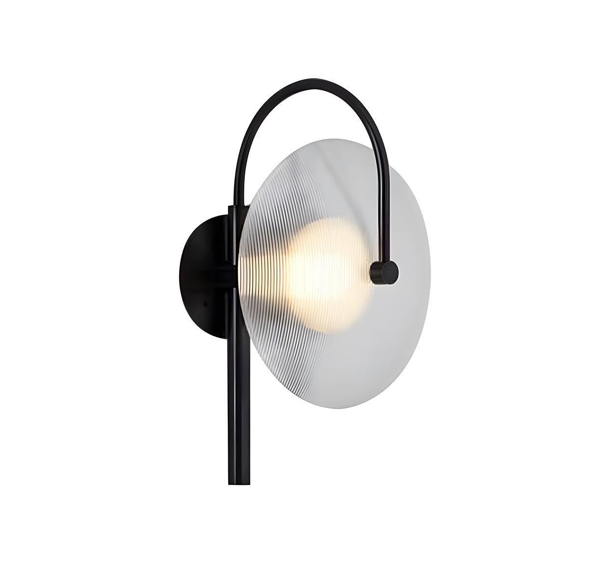 Modern Round Clear Stripe Glass LED Indoor Wall Sconces - Flyachilles