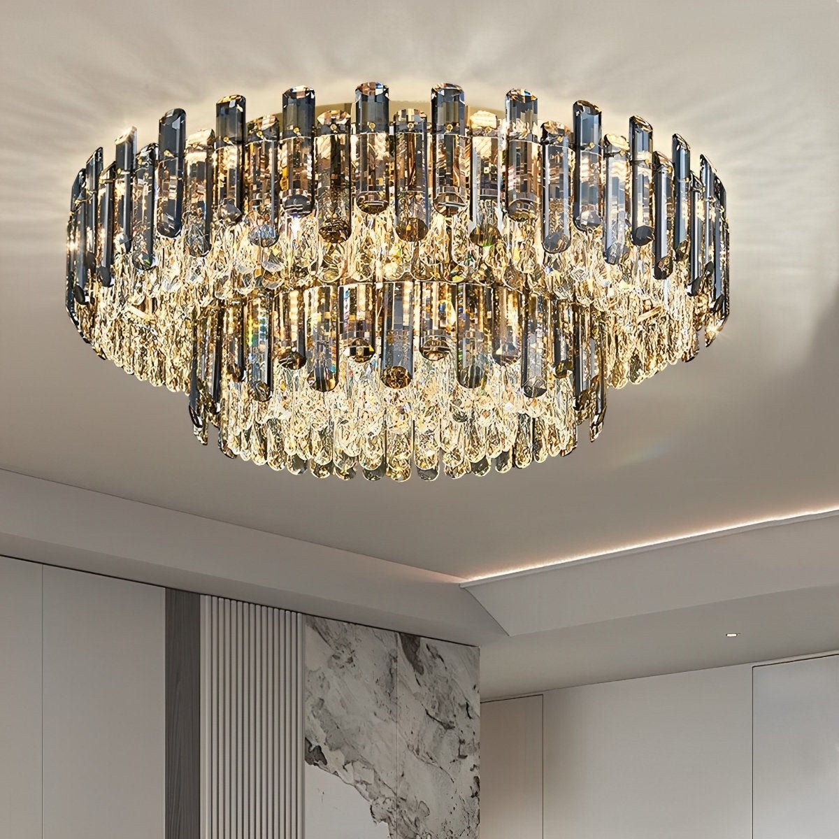 Modern Round Luxury Crystal Ceiling Lights - Flyachilles