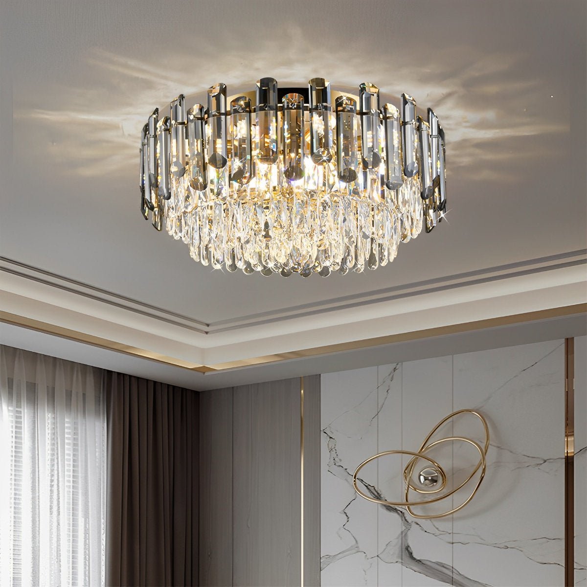 Modern Round Luxury Crystal Ceiling Lights - Flyachilles