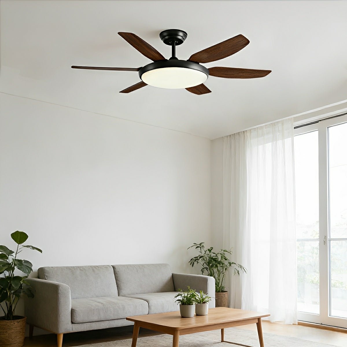 Modern Scandinavian Ceiling Fan with Full - Spectrum LED Light - Flyachilles